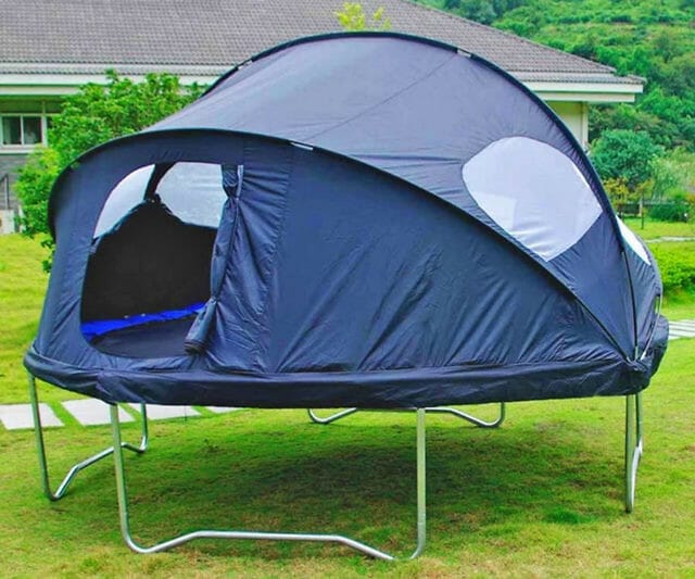 how to make a trampoline into a tent