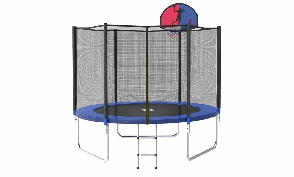 AOTOB trampoline with basketball hoop