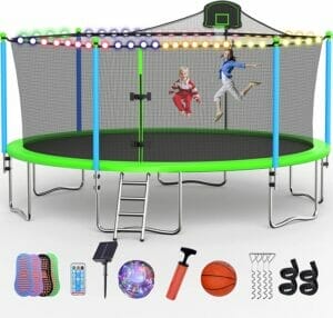 Tatub Trampoline With Basketball Hoop and Ladder