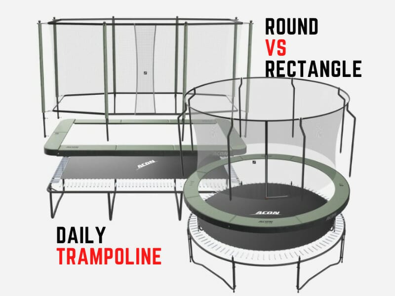 Round vs rectangle trampoline