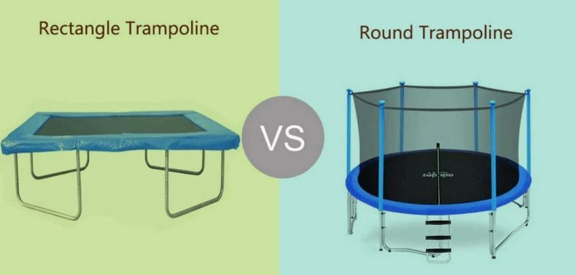 round vs rectangle trampoline