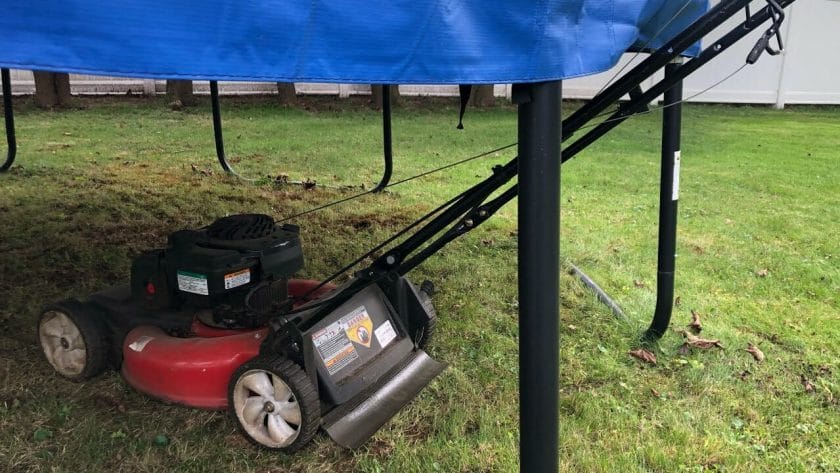 Using a Robot Lawn Mower To Mow Under a Trampoline